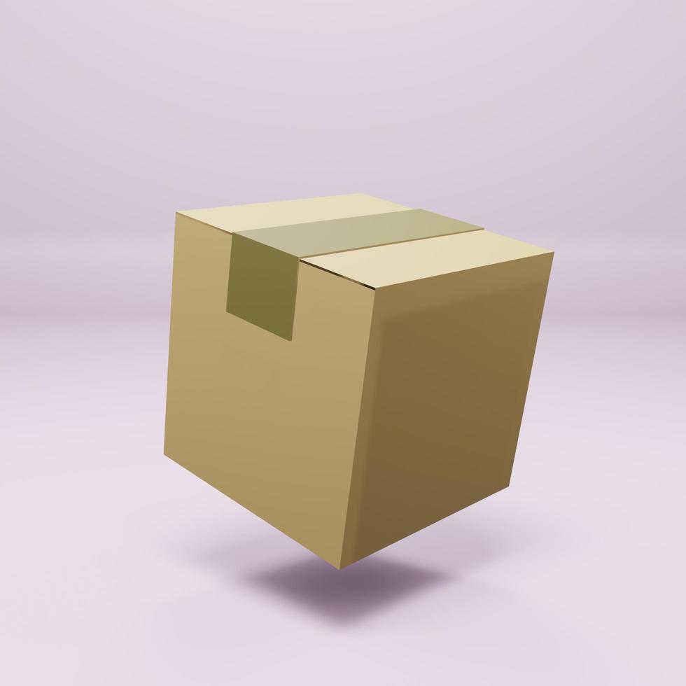 3D rendering closed delivery boxes Isolated objects brown box for product packing photo