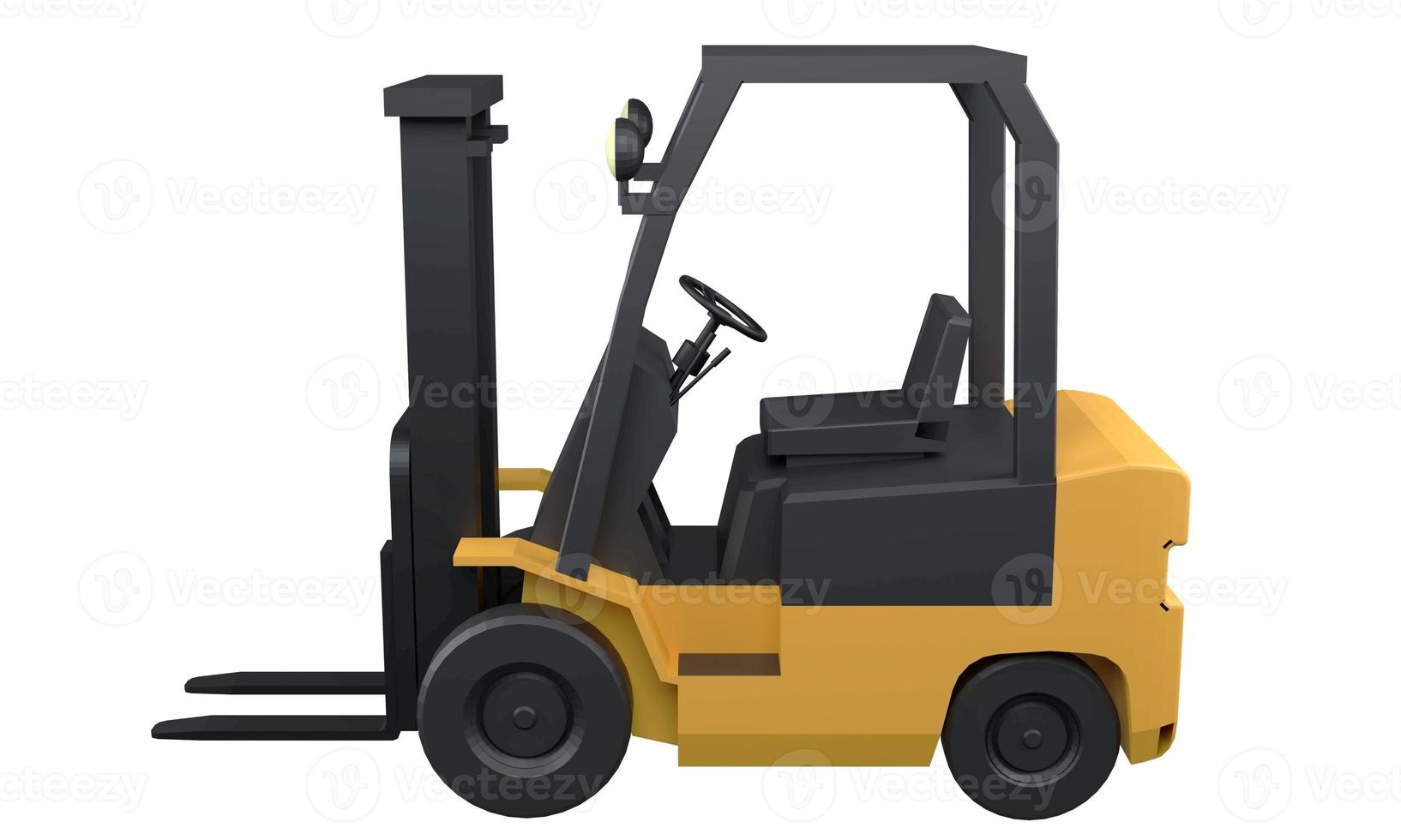 Forklift isolated on white background , 3D rendering photo