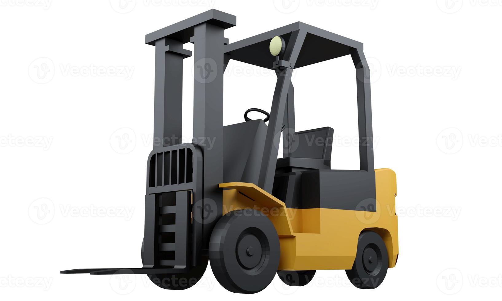 Forklift isolated on white background , 3D rendering photo