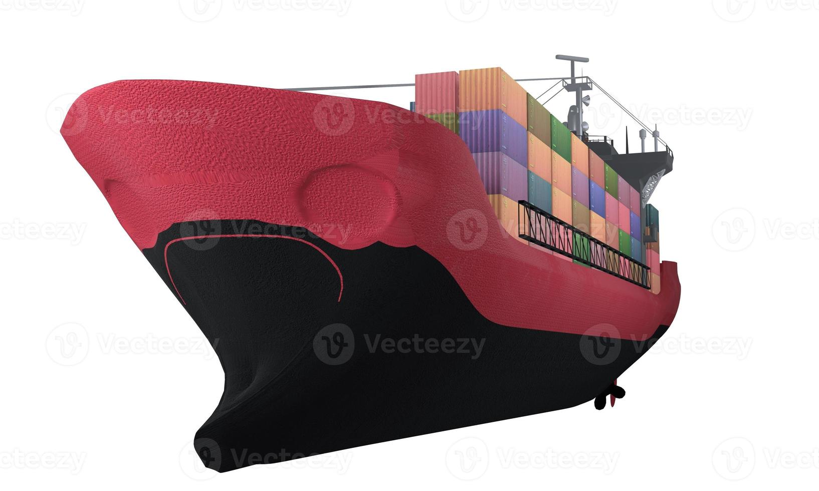 Cargo ship isolated on white background , 3D rendering photo