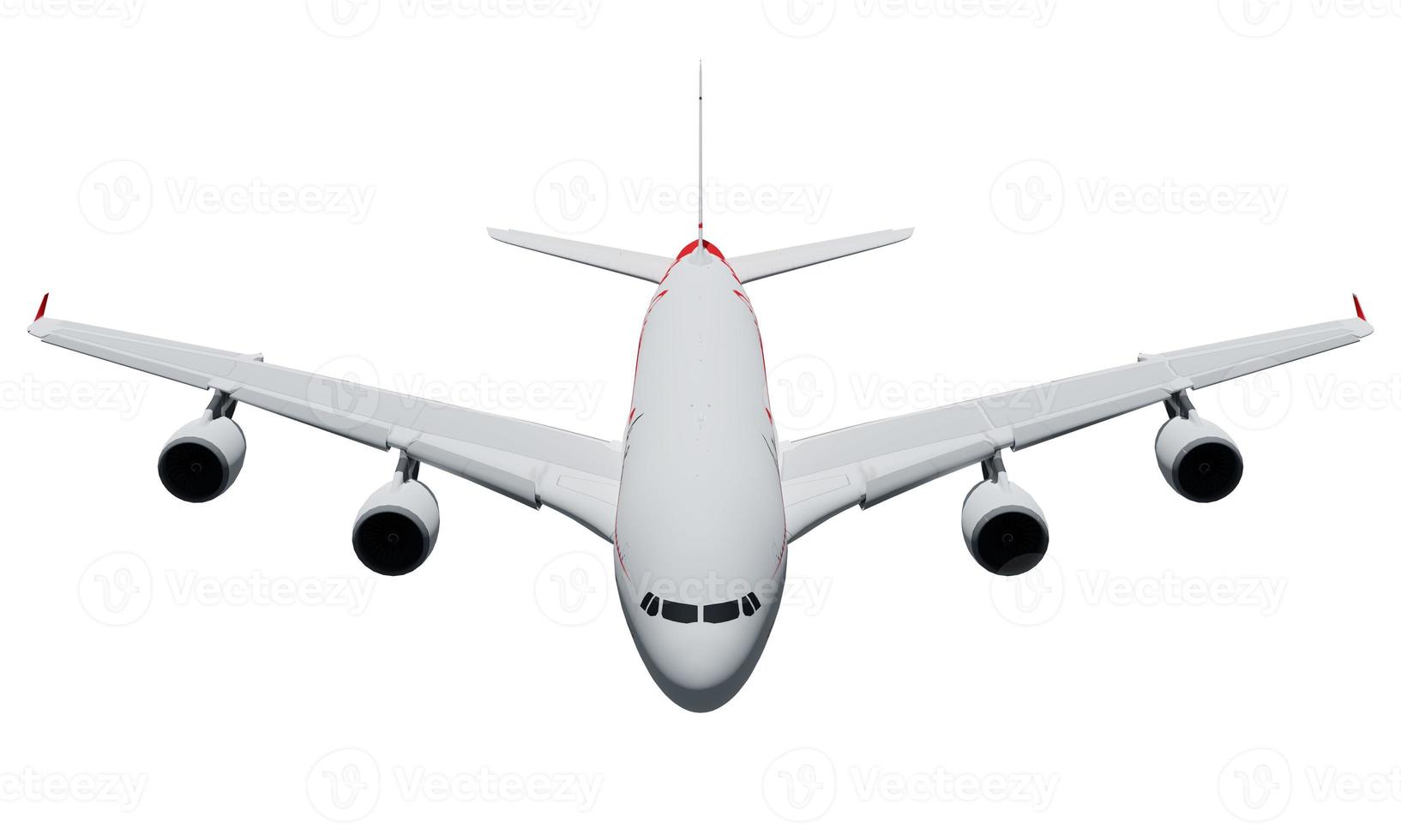 avión aislado sobre fondo blanco, representación 3d foto