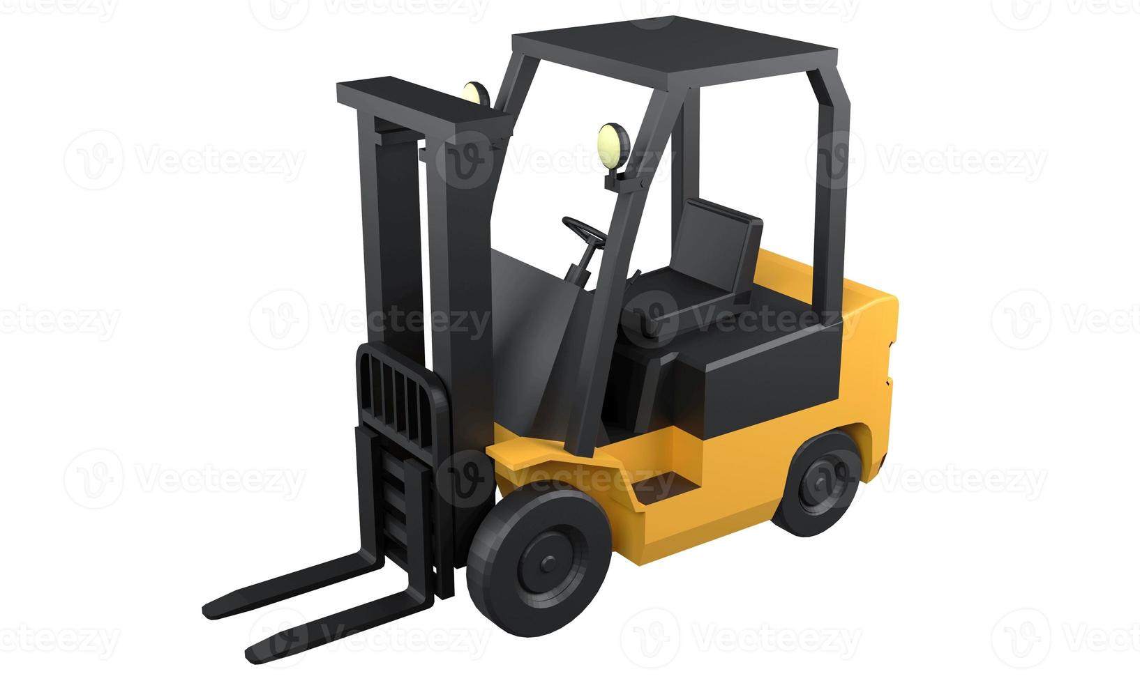 Forklift isolated on white background , 3D rendering photo