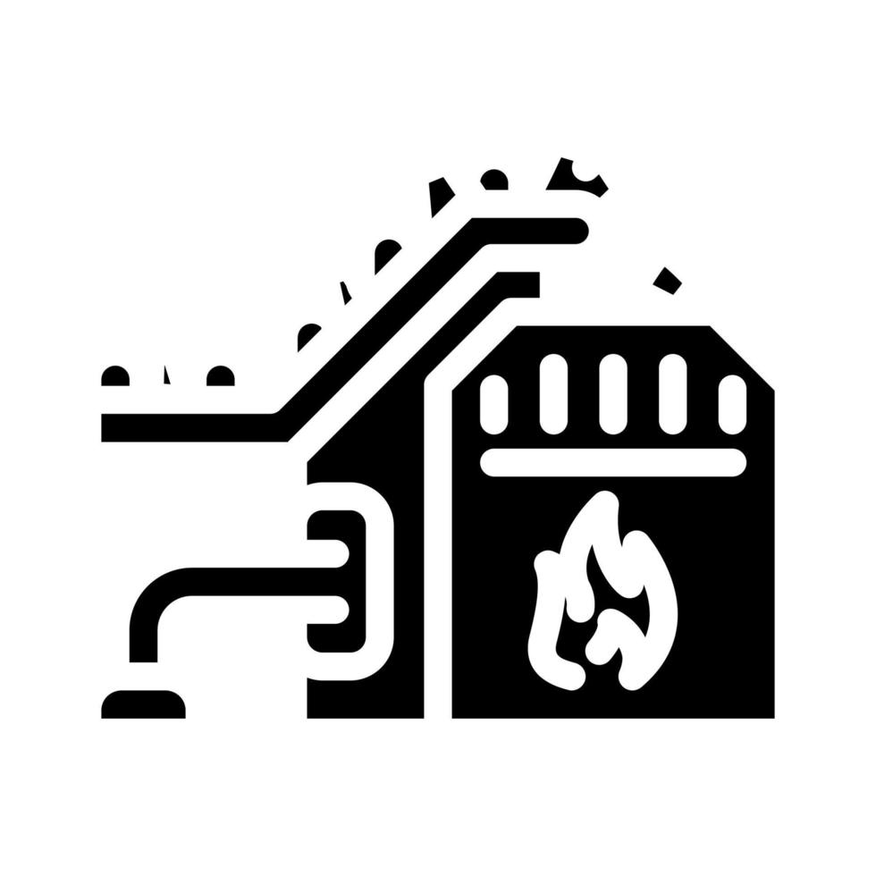 ilustración de vector de icono de glifo de incineración de basura
