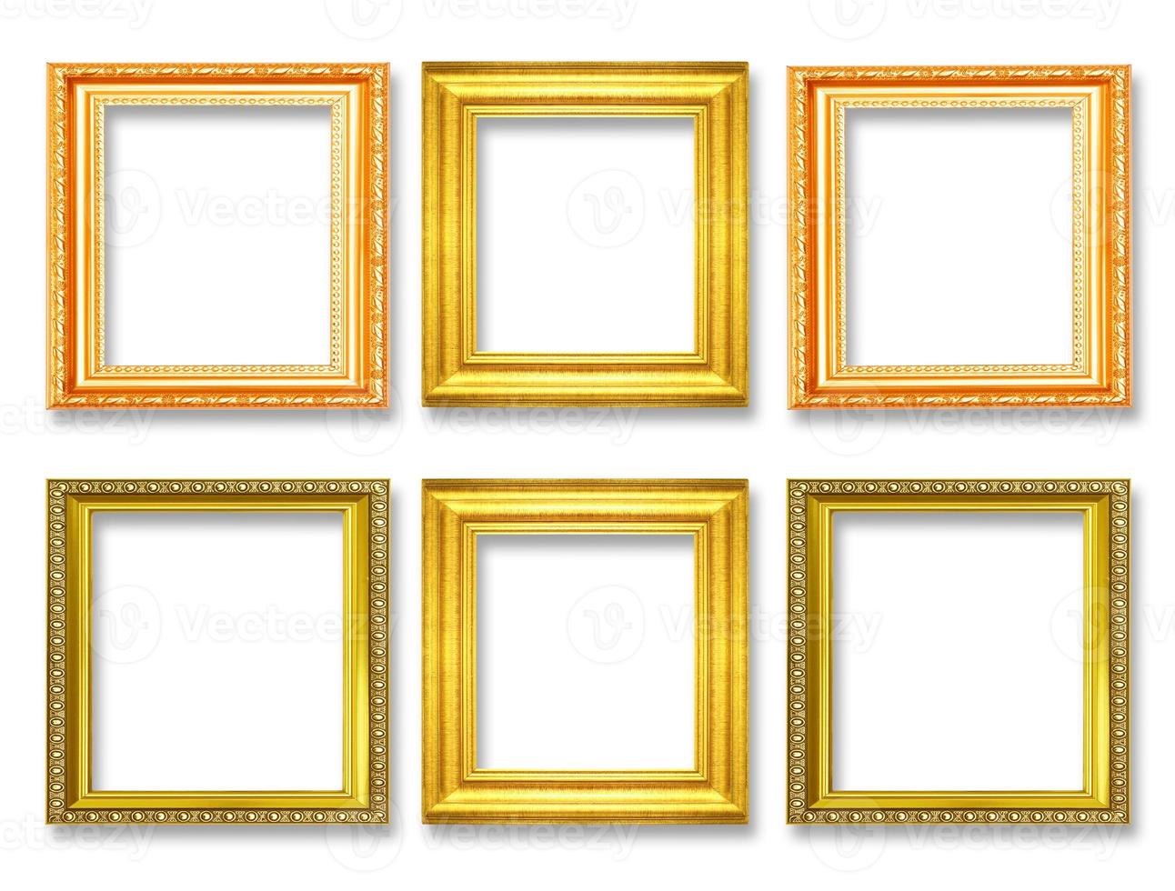 Set of golden vintage frame isolated on white background photo