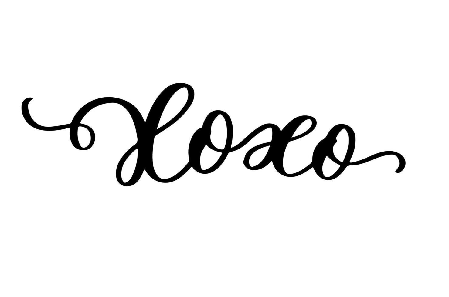 xoxo calligraphy - good for tattoo, greeting card, poster, gift design. vector