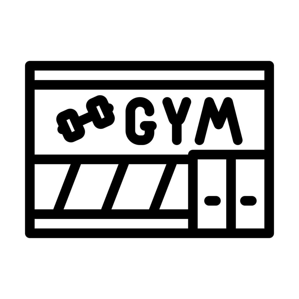 gym building line icon vector illustration