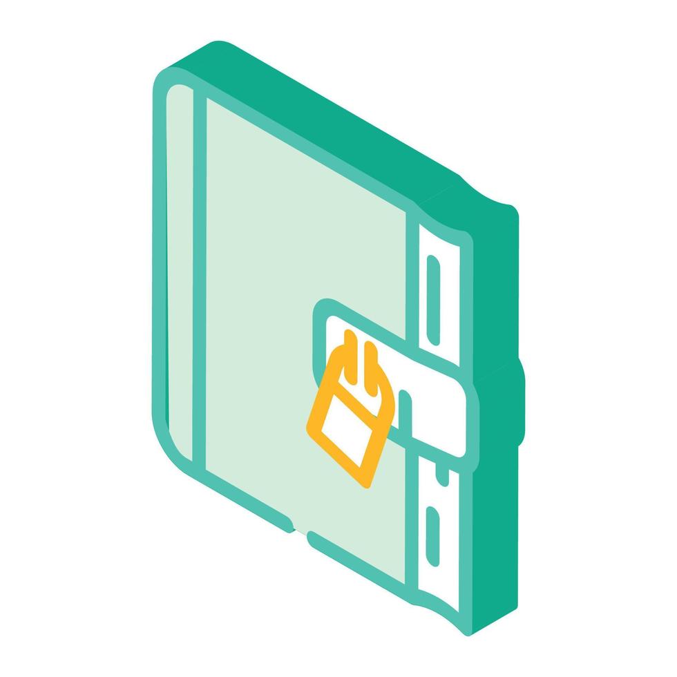 diary with lock isometric icon vector illustration