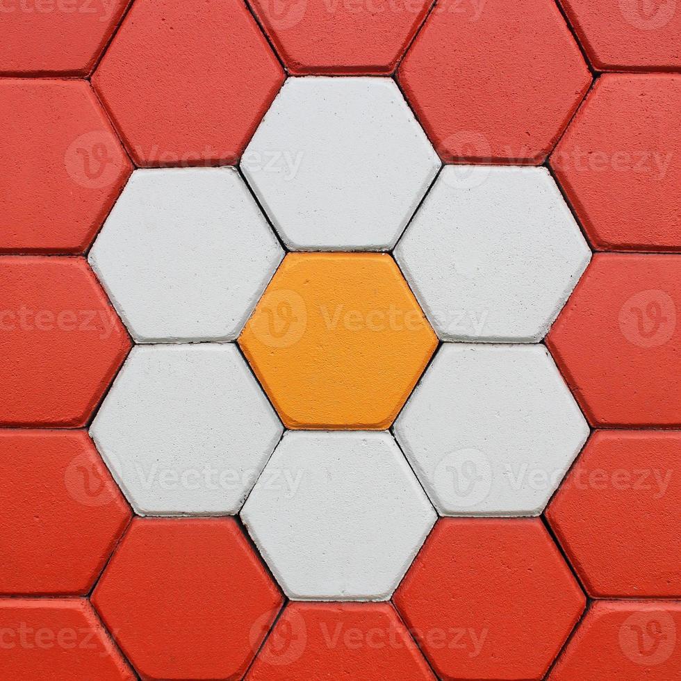 Textura de fondo de suelo de ladrillo hexagonal foto