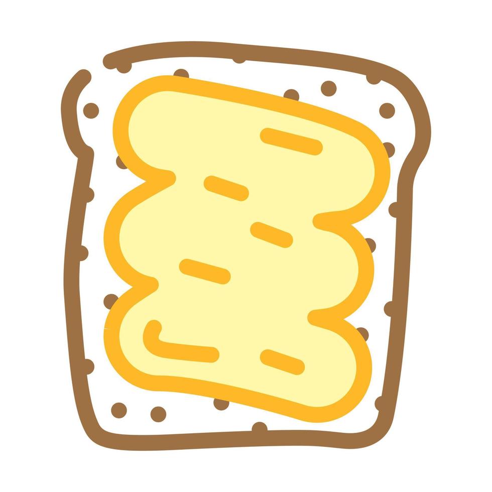 pieza de pan con ilustración de vector de icono de color de mantequilla de maní