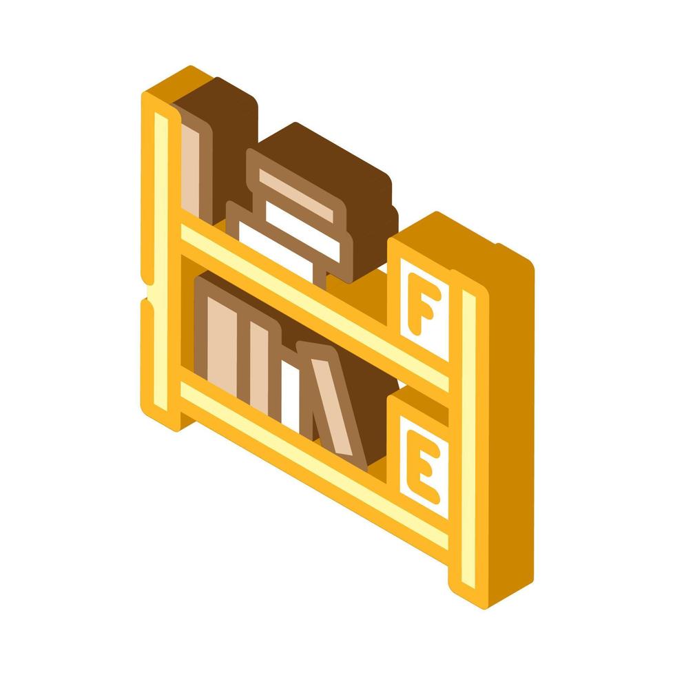 library shelf isometric icon vector illustration