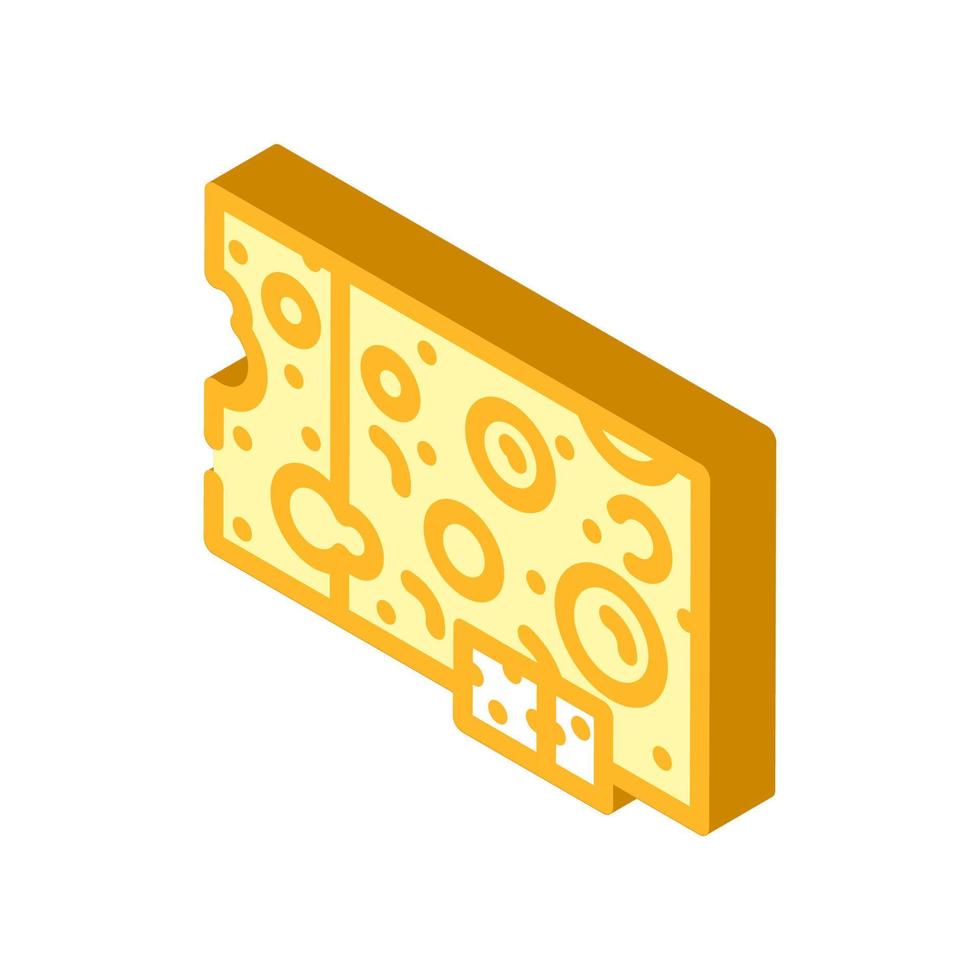 swiss cheese isometric icon vector illustration