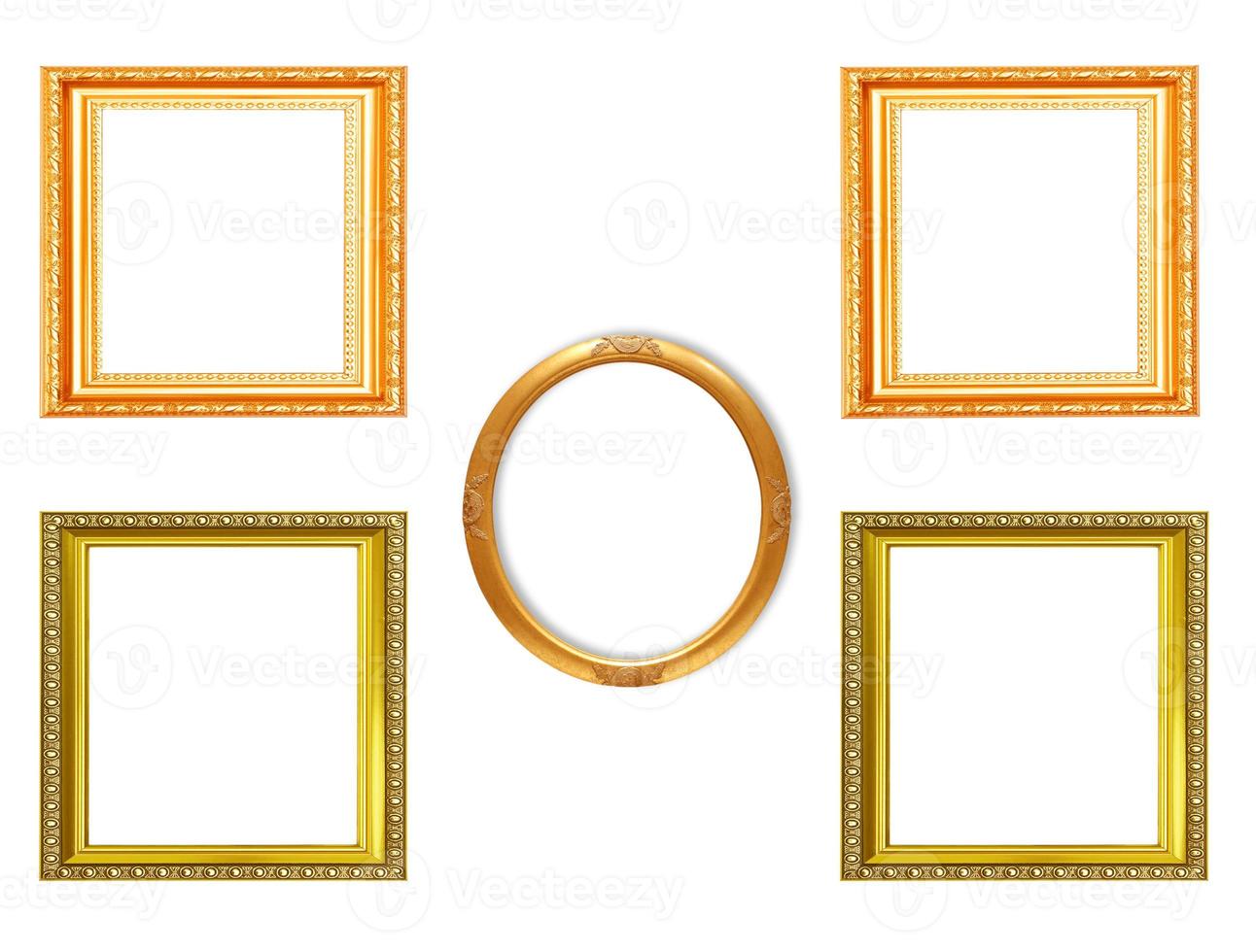 Set of golden vintage frame isolated on white background photo