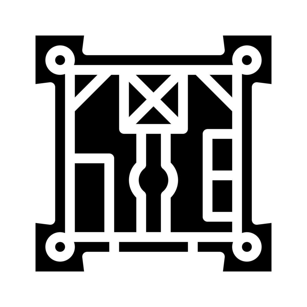 castillo plan glifo icono vector ilustración negro