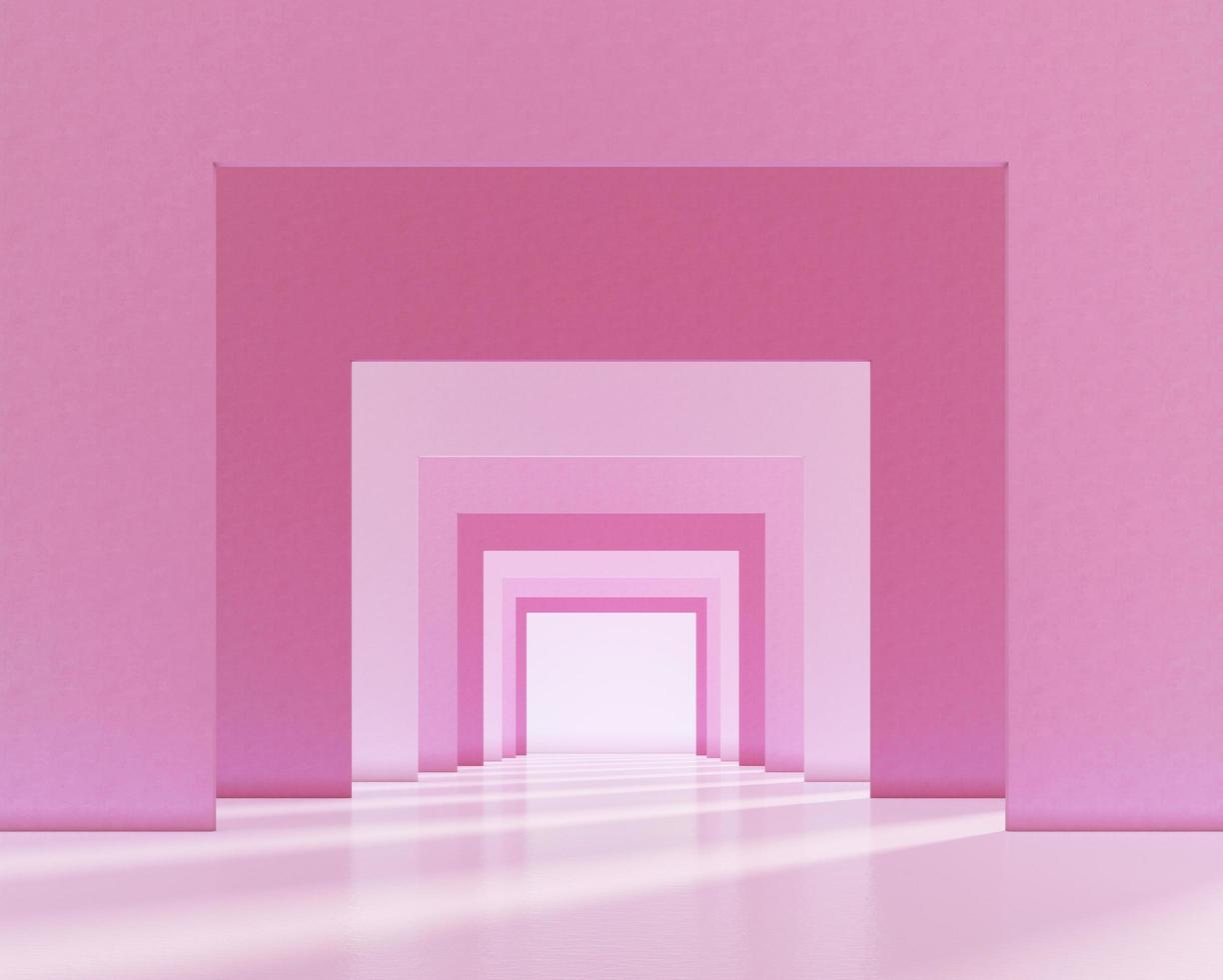 Minimalist abstract background door with product presentation. 3d rendering photo