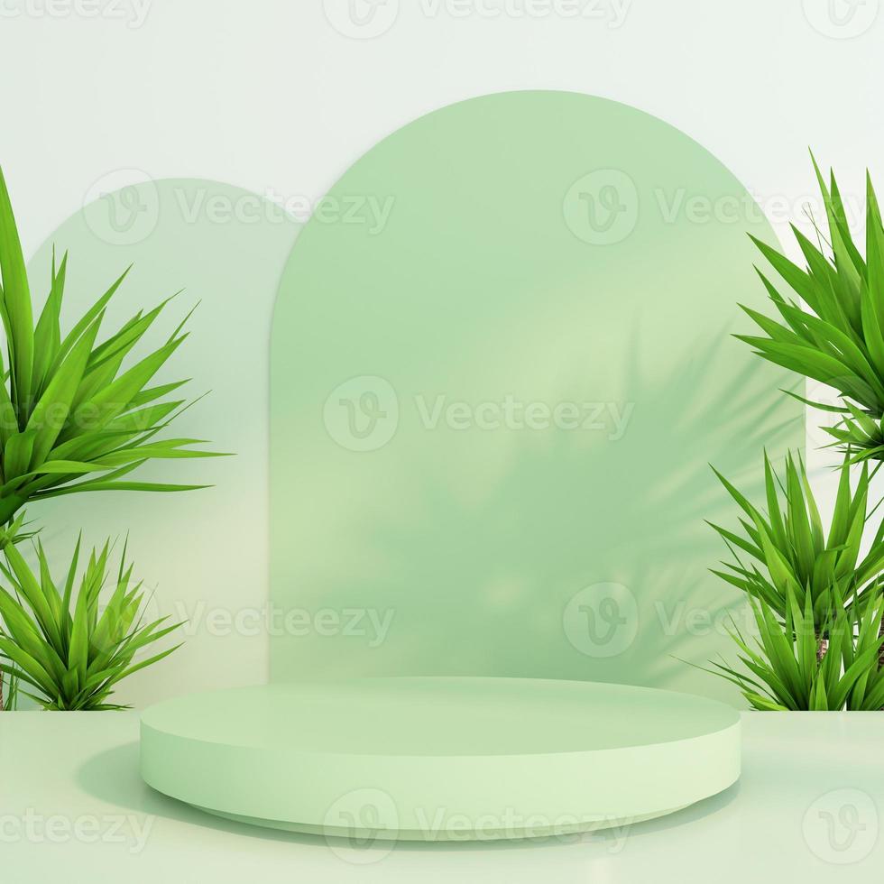 Minimalist podium mockup display with for product presentation. 3d rendering photo