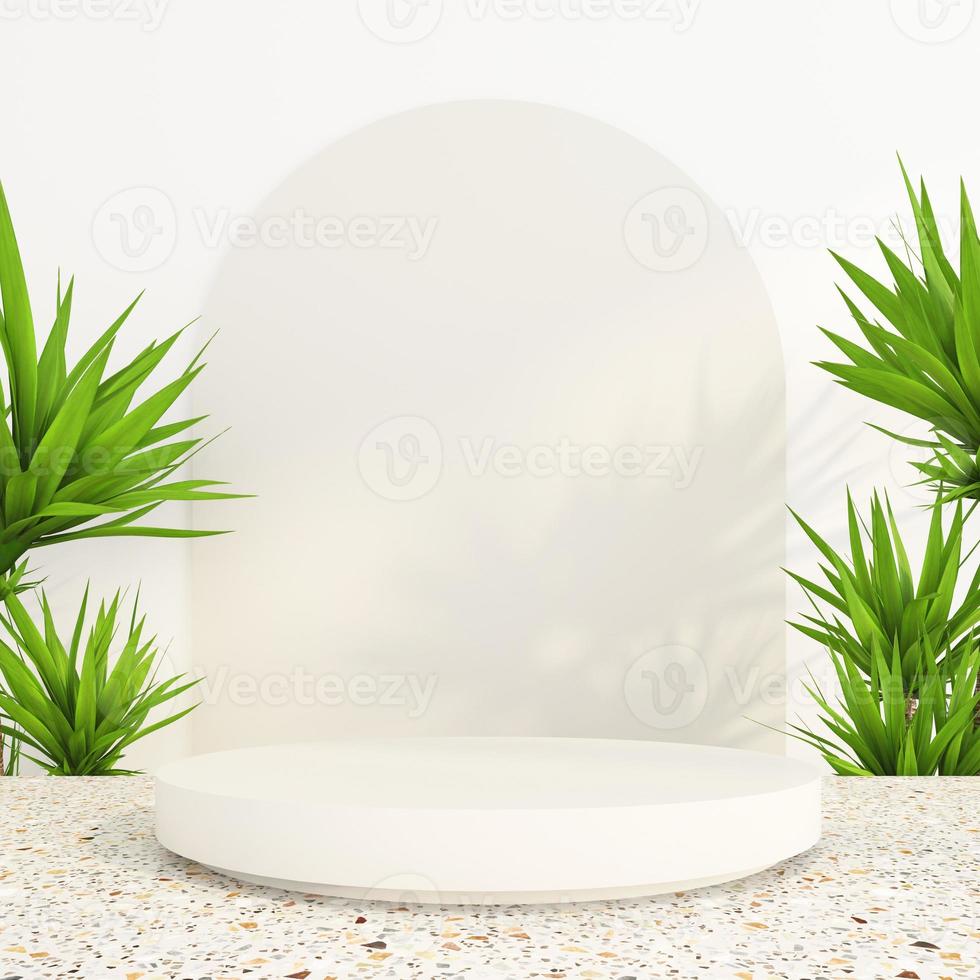 Minimalist podium mockup display with for product presentation. 3d rendering photo