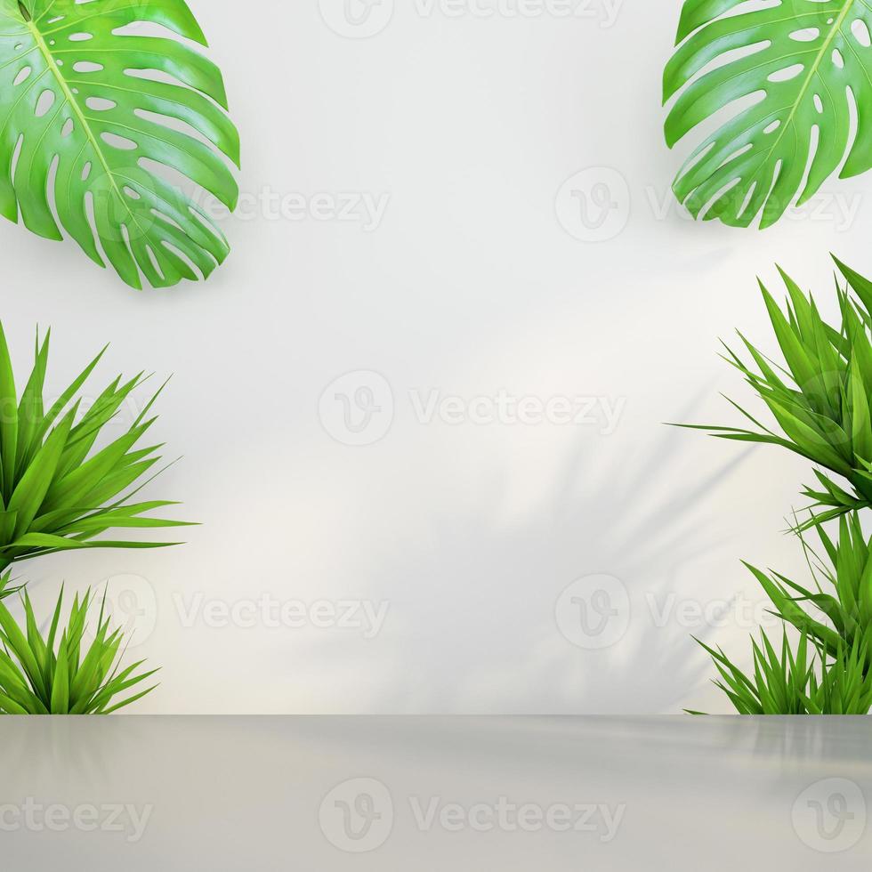 Empty podium mockup display with for product presentation. 3d rendering photo
