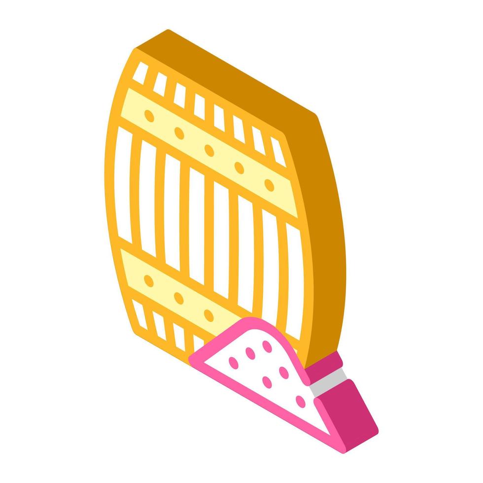 gunpowder powder barrel isometric icon vector illustration