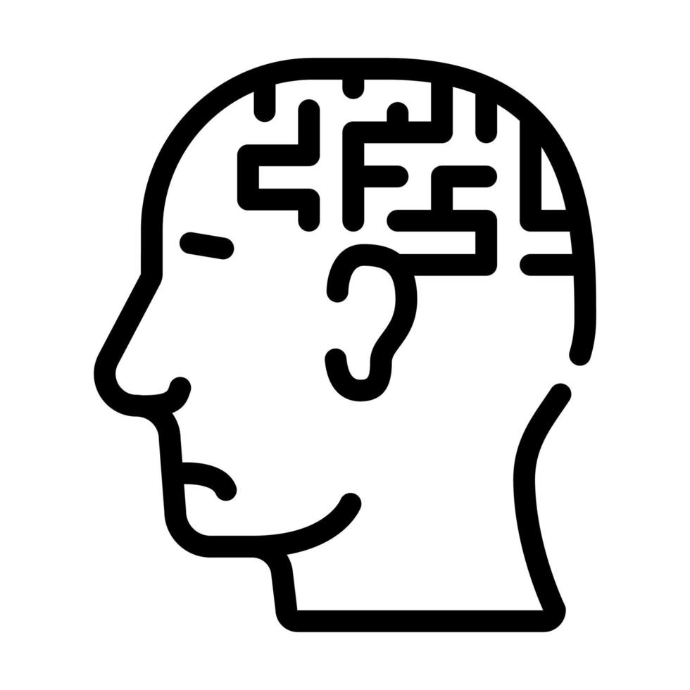 labyrinth neurosis line icon vector illustration