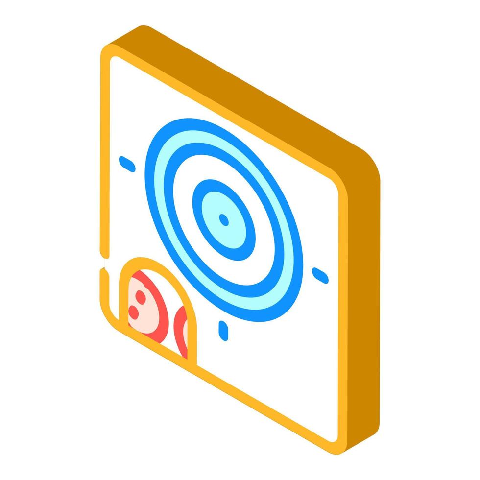 target for training isometric icon vector illustration