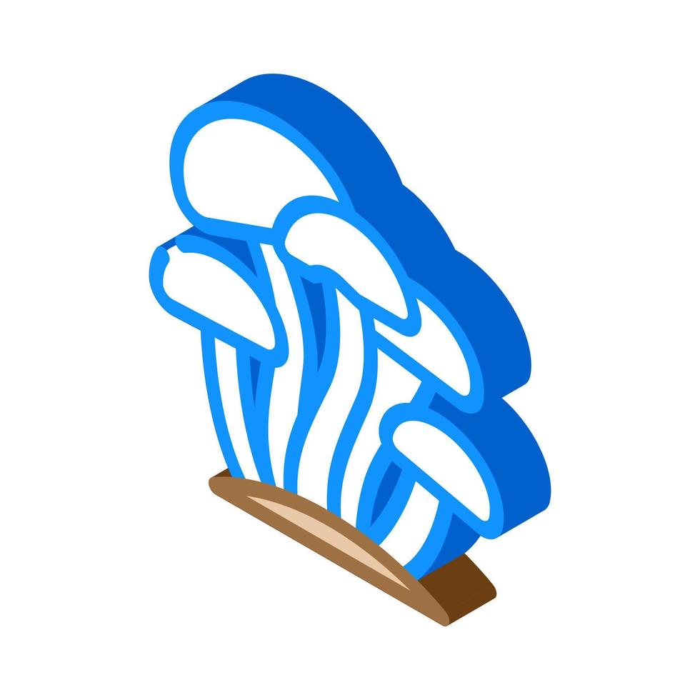enoki mushroom isometric icon vector illustration
