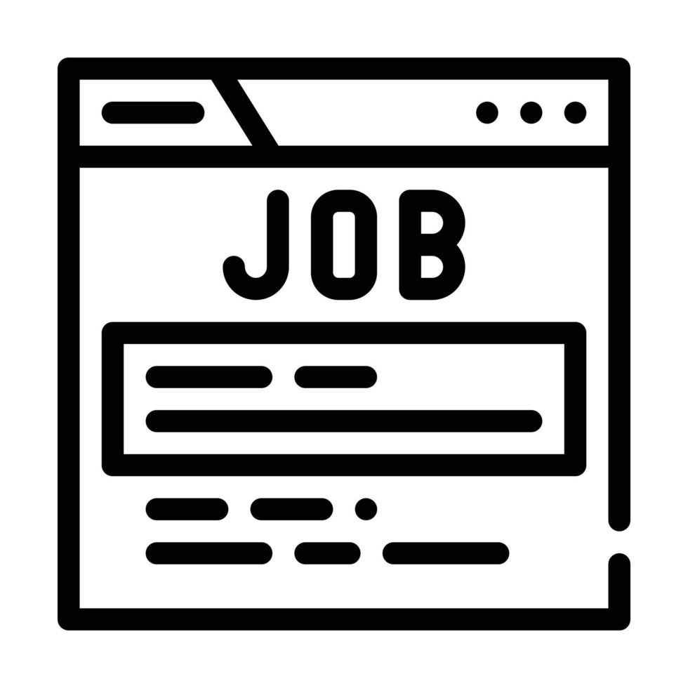 job search web site line icon vector illustration