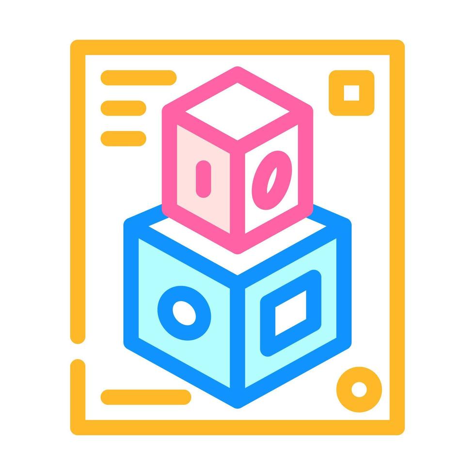 3d shapes color icon vector illustration color