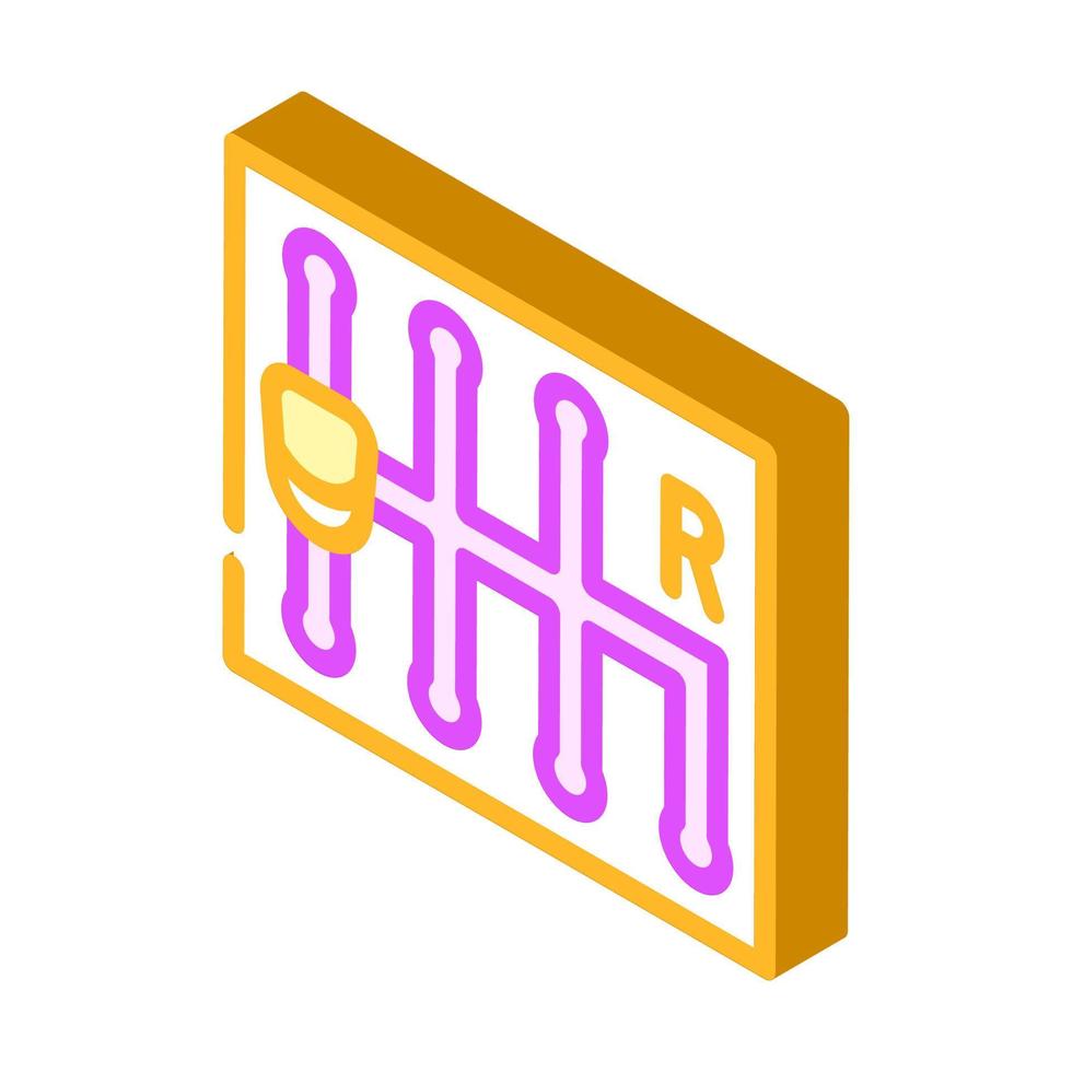 manual transmission car isometric icon vector illustration
