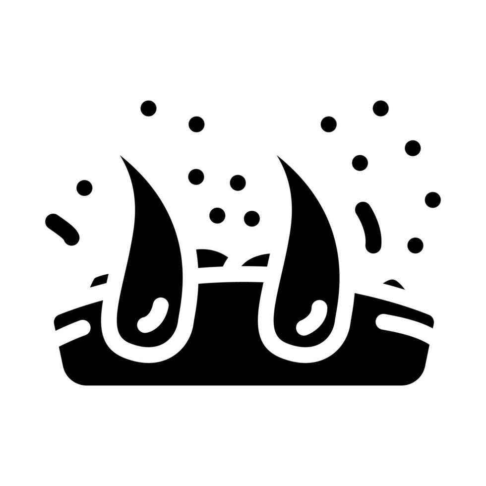 dandruff hair glyph icon vector illustration black