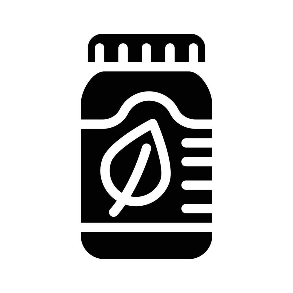 herbal medicine bottle glyph icon vector illustration