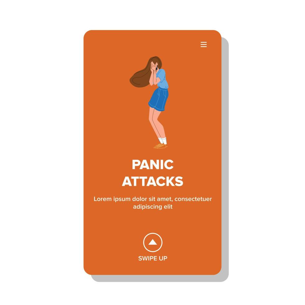 Panic Attack Suffering Depressed Woman Vector