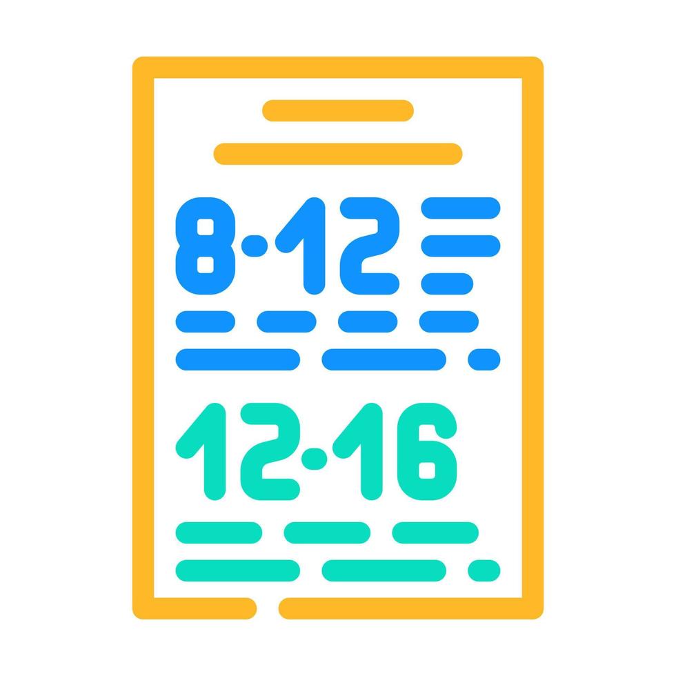 schedule of canteen work color icon vector illustration