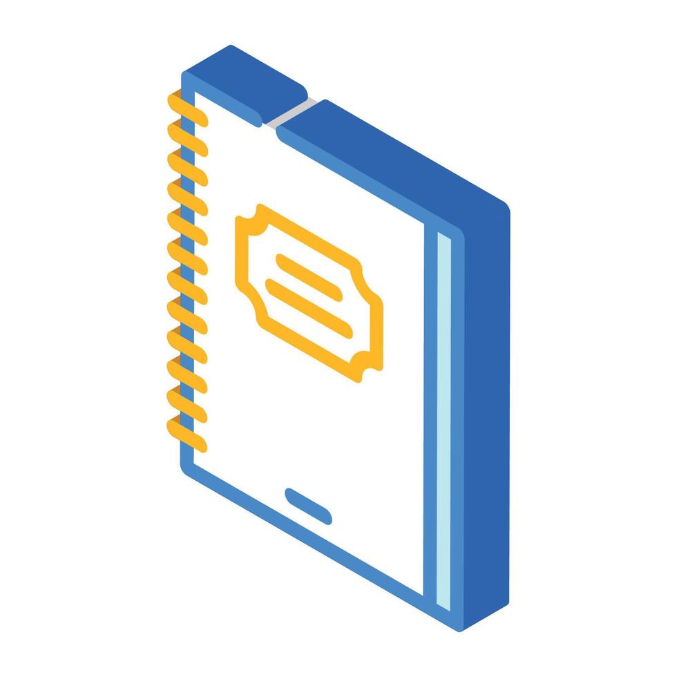 spring diary isometric icon vector illustration
