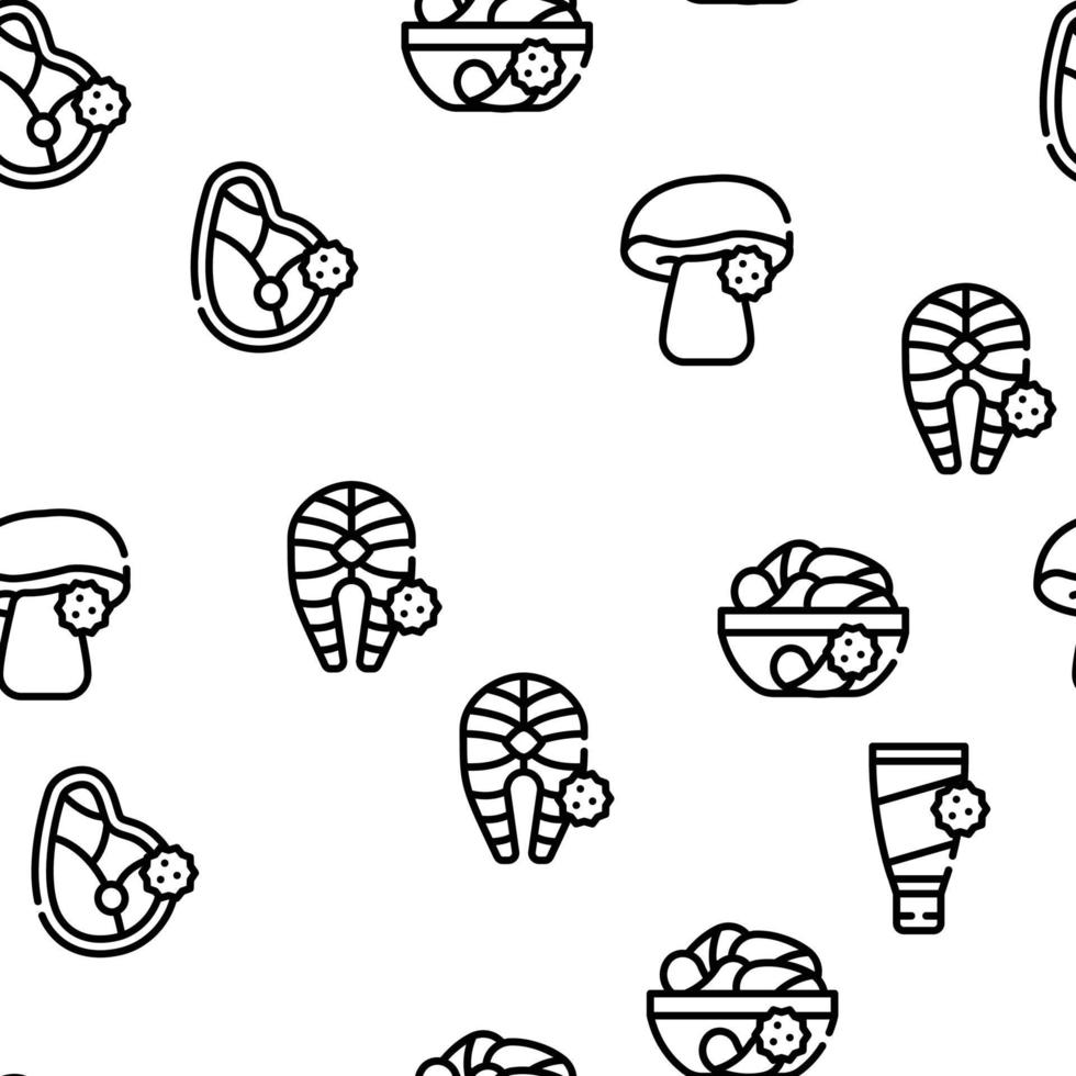 Allergy On Products Vector Seamless Pattern