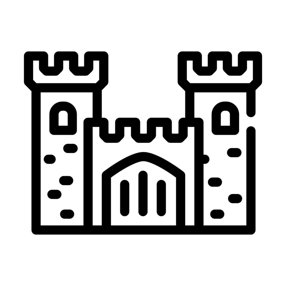 castillo medieval edificio línea icono vector ilustración