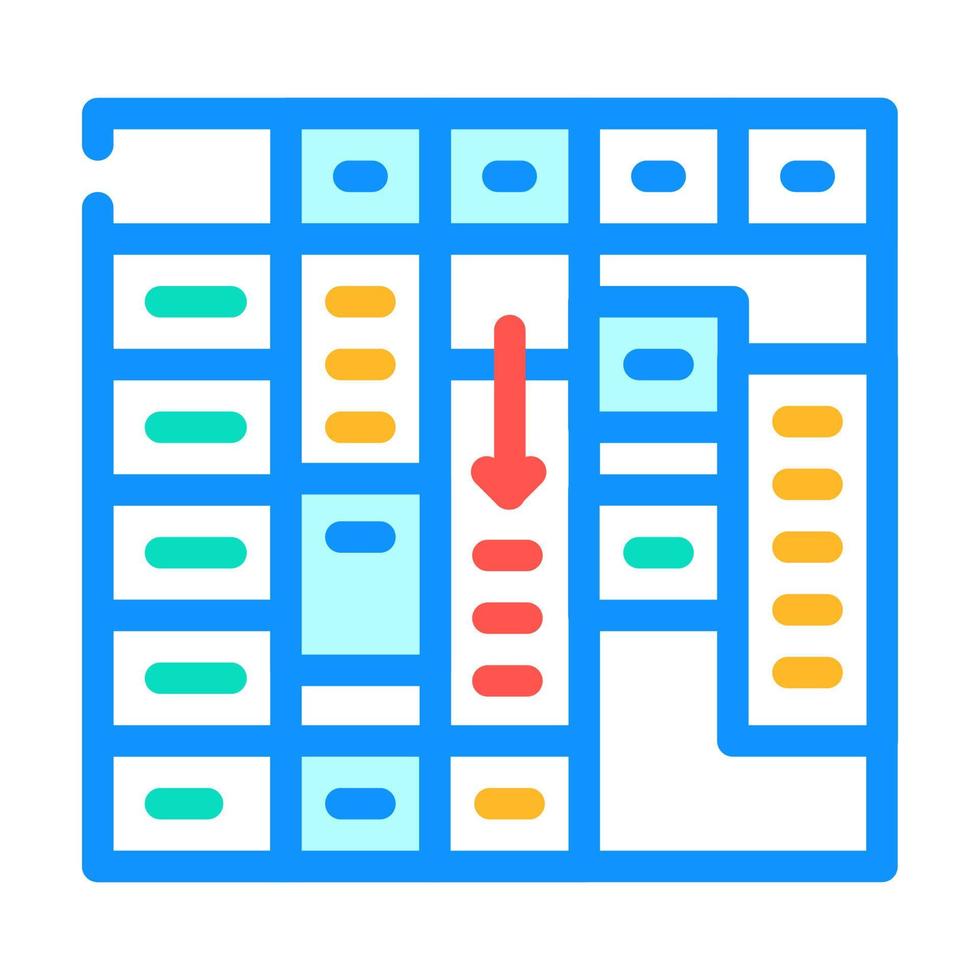 tabla de tiempo para planificar la ilustración de vector de icono de color