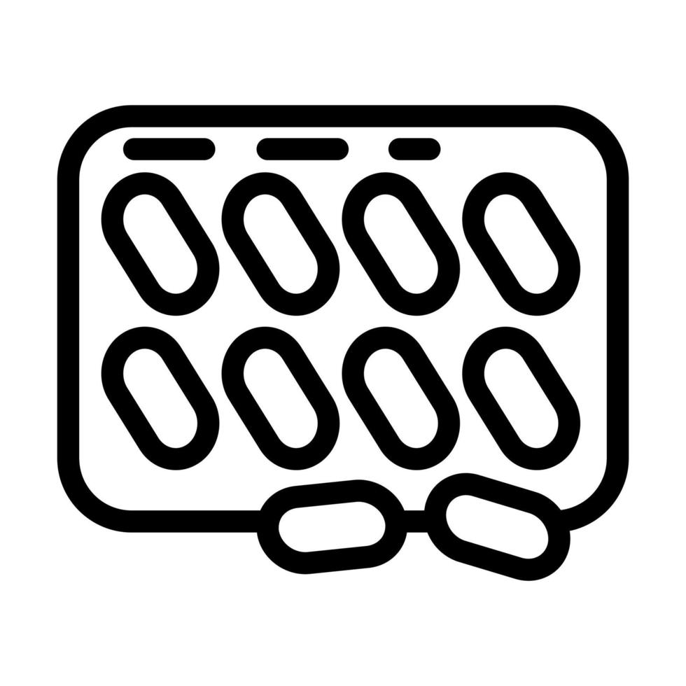 tablets drug package line icon vector illustration