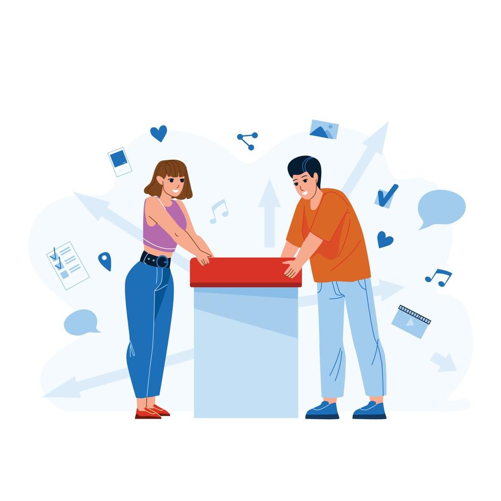 Cross Posting Social Media Marketing Smm Vector