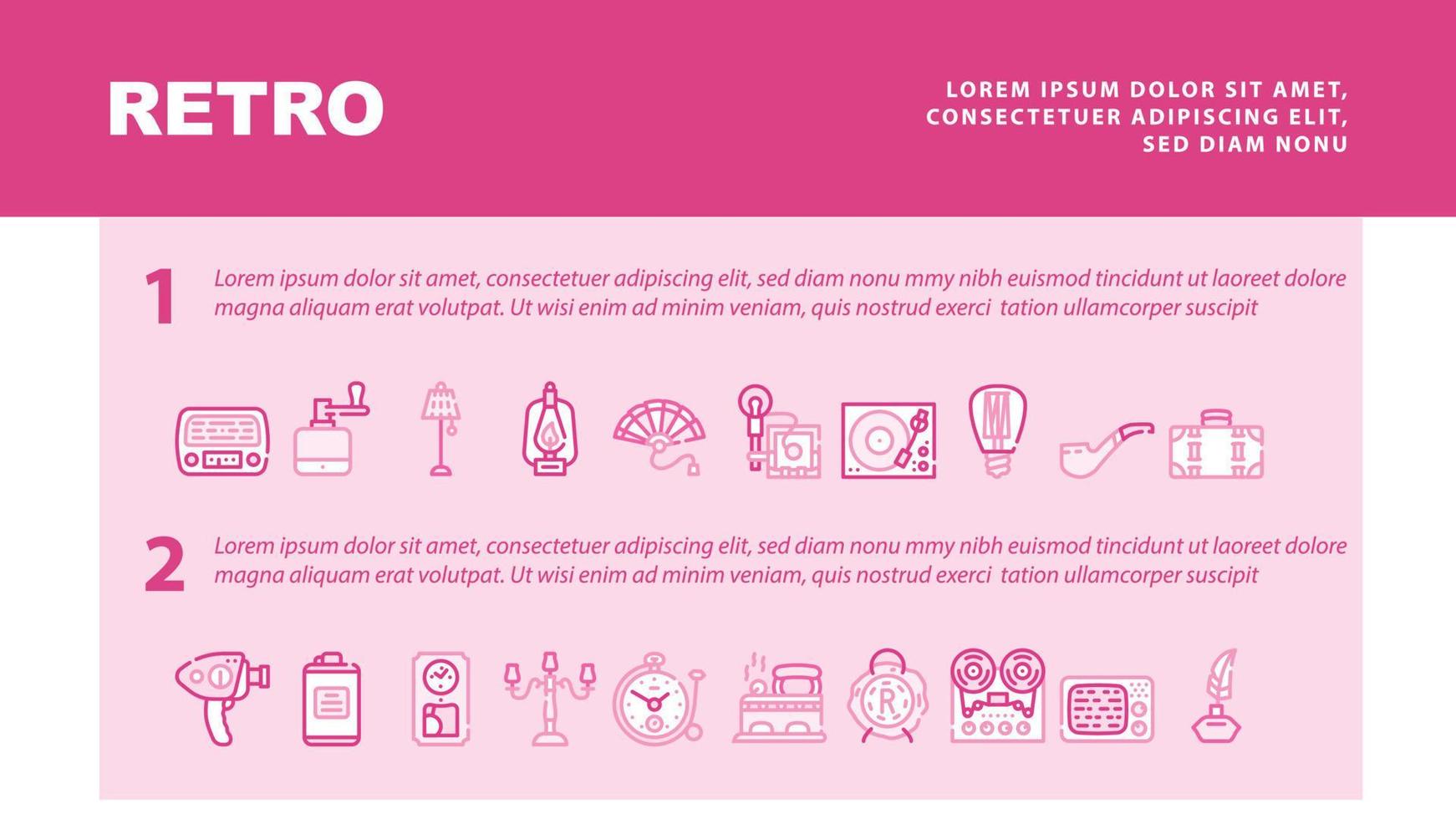 Retro Stuff Devices Landing Header Vector