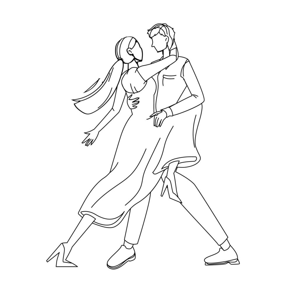 tango baile bailando pareja hombre y mujer vector