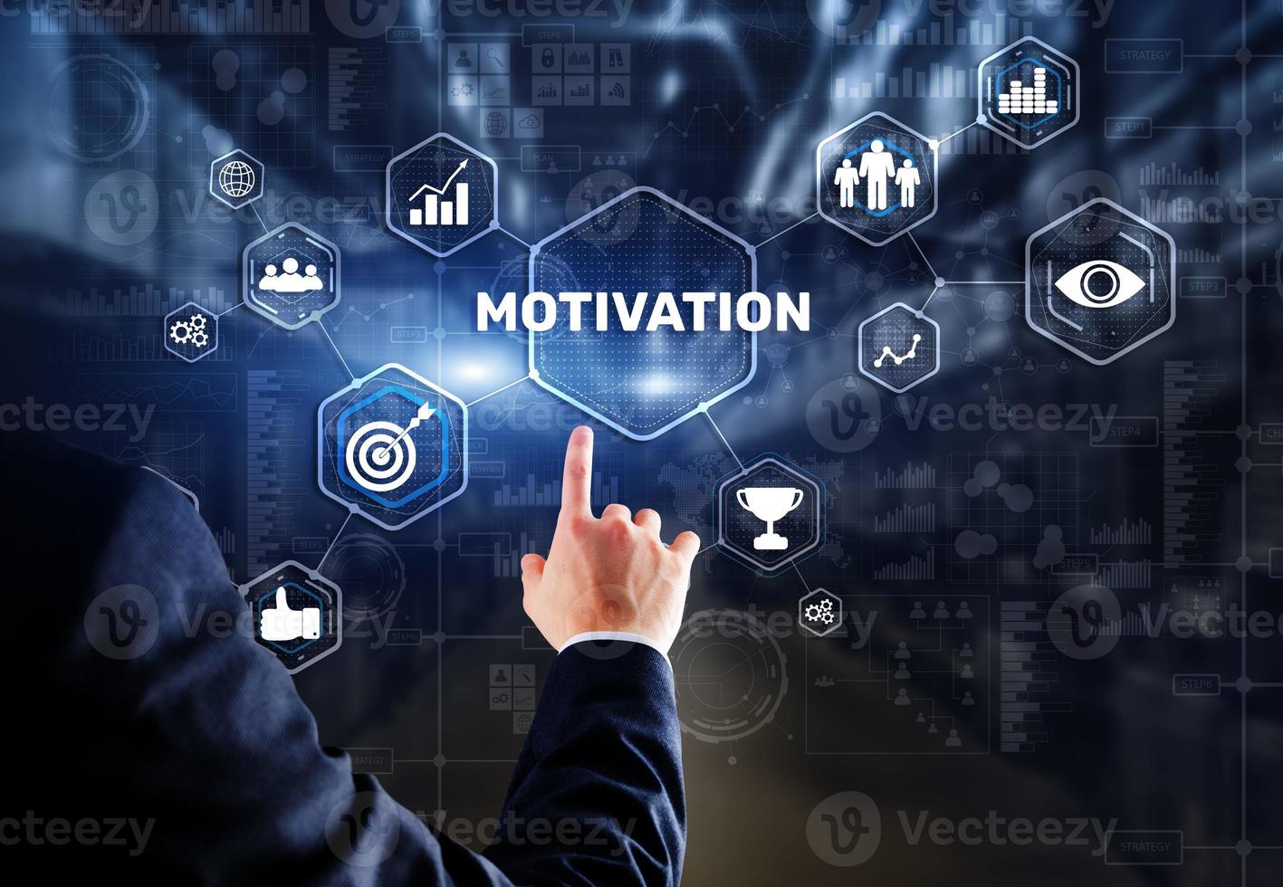 Motivation personality development concept. Achieving any goals photo