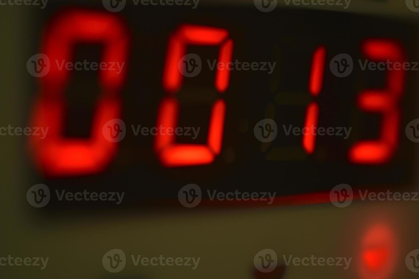 The number 13 on the electronic clock display photo