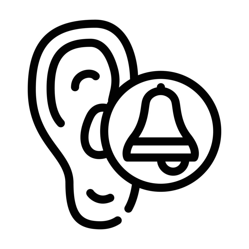 ear hear bell sound line icon vector illustration
