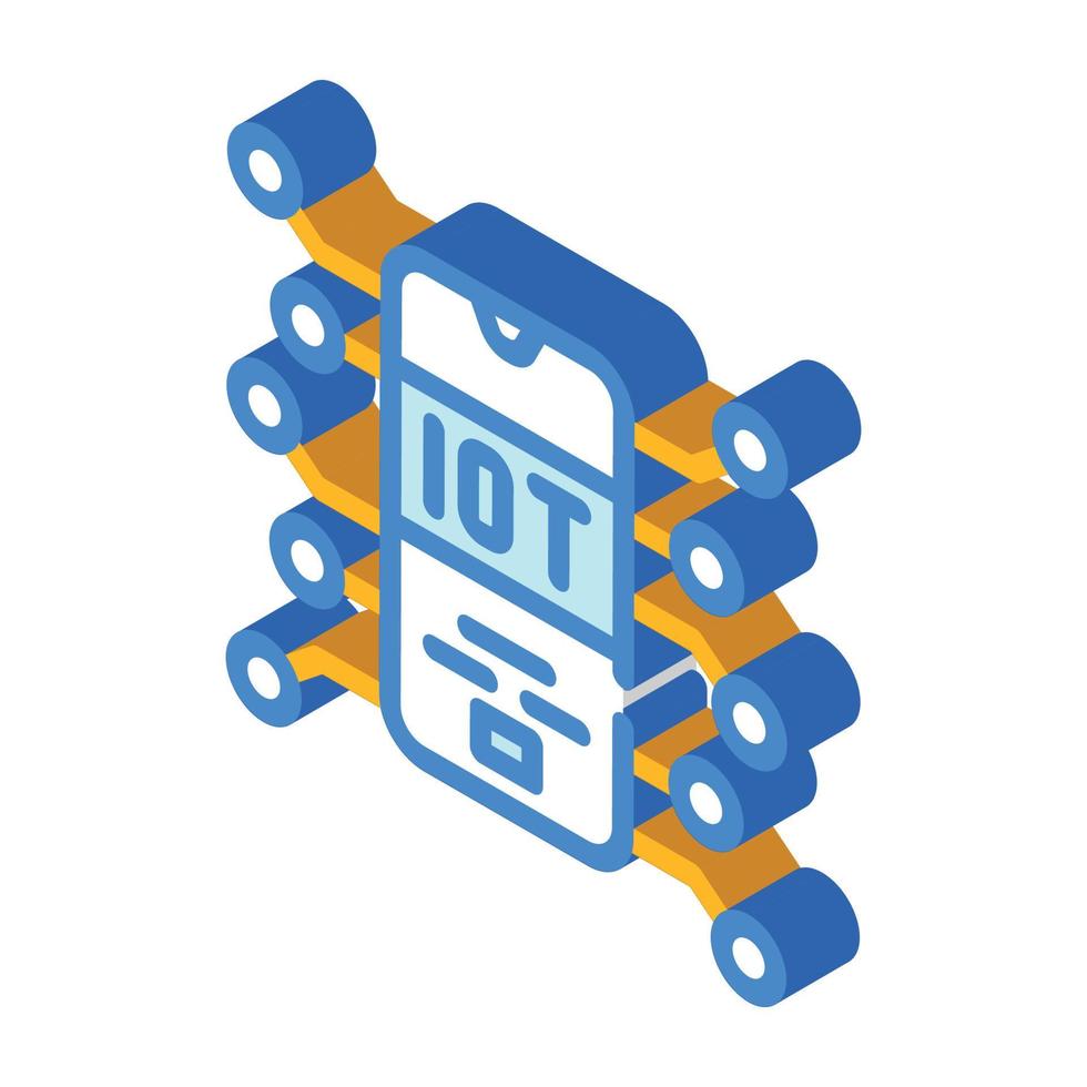 iot financial technology isometric icon vector illustration