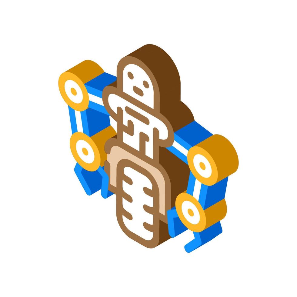 moto robot transport isometric icon vector illustration
