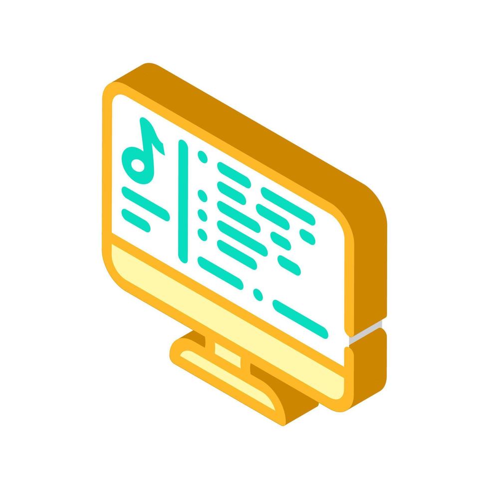 music relax isometric icon vector illustration color