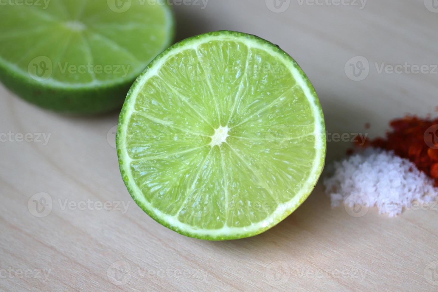 Persian lime with salt and Cayenne pepper photo