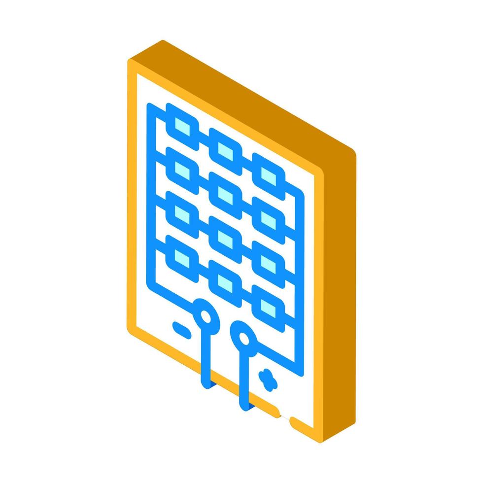 Ilustración de vector de icono isométrico de estructura de panel solar