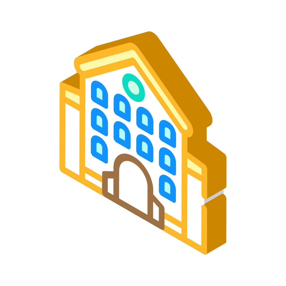 castle main building isometric icon vector illustration