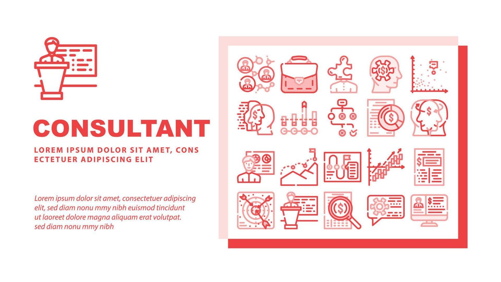 Business Consultant Advicing Landing Header Vector